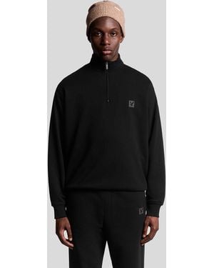 Lyle & Scott Lounge 1/4 Zip Sweatshirt - Black