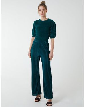 Blue Vanilla Pleat Trouser - Blue