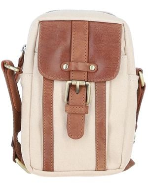 Fenland Sheepskin Exquisite Real Leather X Canvas Body Bag - Natural
