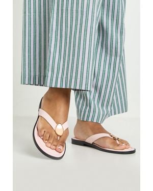 Boohoo Hardware Detail Flip Flops - Blue