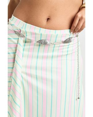 Boohoo Hammered Chain Belt - Blue
