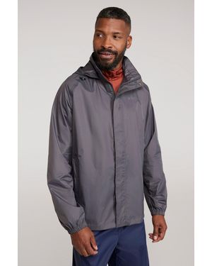 Mountain Warehouse 'Pakka Ii' Waterproof Packable Breathable Hooded Full Zip Jacket - Grey