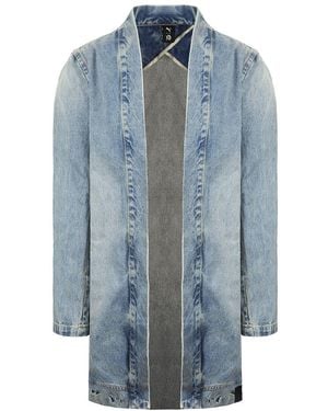 PUMA X Xo Long Sleeve Bleached Denim Kimono 575584 77 - Blue