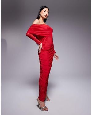 Never Fully Dressed Ruched Midaxi Dress - Red