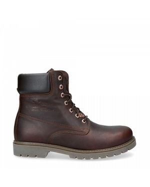 Panama Jack 03 C52 Boots Waterproof Leather Laces Hiking Ankle Chukka - Brown