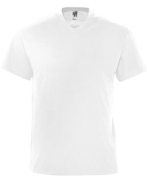 Sol's Victory V Neck Short Sleeve T-Shirt Cotton - White