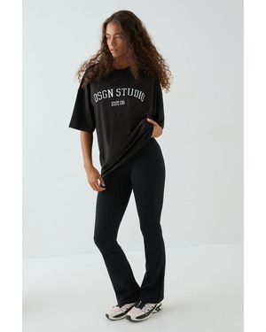 DSGN Studio Applique Oversized T-Shirt - Black