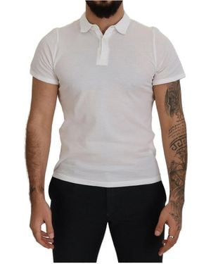 Fradi Witte Katoenen Poloshirt Met Kraag En Korte Mouwen