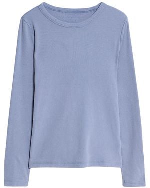 Secret Label Ribbed Long Sleeve Top - Blue