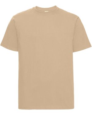 Russell Europe Classic Heavyweight Ringspun Short Sleeve T-Shirt Cotton - Natural