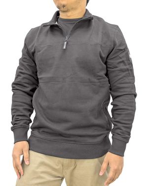 Weekend Offender Double Grove Sweatshirt Pullover Funnel Neck Casual Cotton - Grey