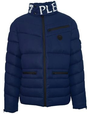 Philipp Plein Padded Bold Logo Jacket - Blue