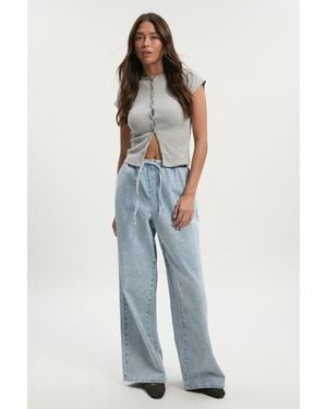 Boohoo Supersoft Elasticated Waistband Jean - Blue