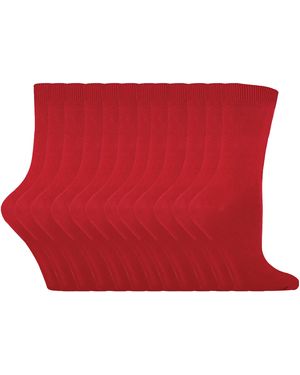 Sock Snob Plain Cotton Rich Socks - Red