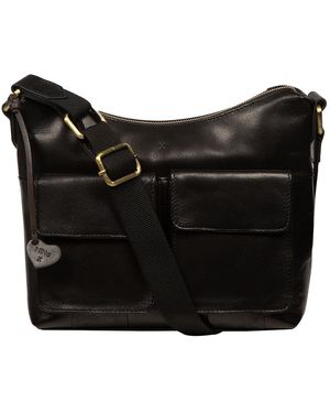 NiNa Amora 'Sabrina' Leather Shoulder Bag - Black