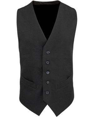 PREMIER Lined Waistcoat Catering Bar Wear (Pack Of 2) - Black