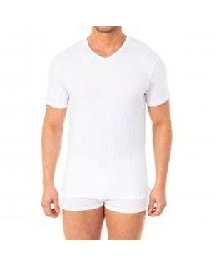 Abanderado Short-Sleeved V-Neck T-Shirt For A0Dgo. Comfort And Casual Style - White