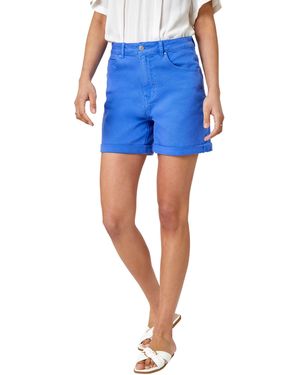 Roman Turn Up Cotton Stretch Shorts - Blue