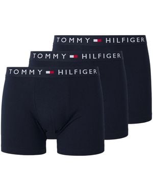 Tommy Hilfiger Underwear 3Pack Th Original Logo Waistband Trunks Soft Boxer - Blue