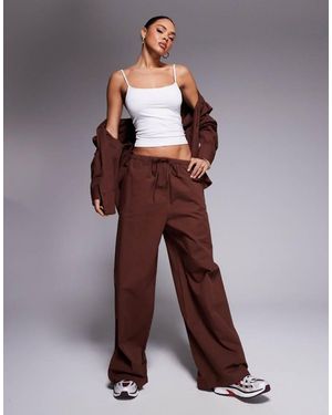 ASOS Wide Leg Trouser Co-Ord - Brown