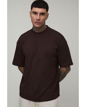 BoohooMAN Tall Basic Oversized Extended Neck T-Shirt - Black