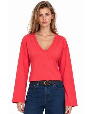Busem T-Shirt Van Katoen En Elastaan - Rood