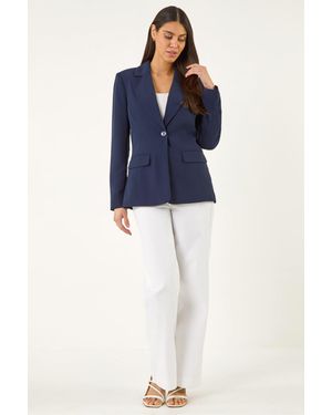 Roman Smart Longline Blazer - Blue