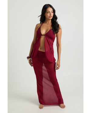 Boohoo Halter Top And Maxi Skirt Co-Ord - Red