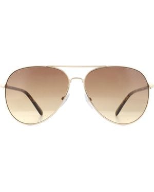 Calvin Klein Aviator Tortoise Gradient Sunglasses Metal (Archived) - Natural