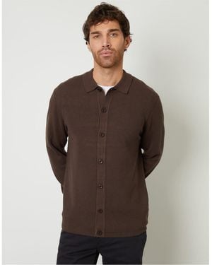Threadbare Button Blossom Regular Fit Shirt - Brown