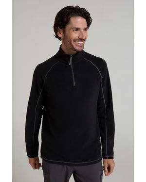 Mountain Warehouse 'Ashbourne' Fleece Jacket Half Zip Mid Layer Jumper - Black