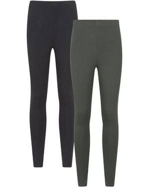 Mountain Warehouse Ladies Cotton Blend Leggings (Pack Of 2) - Grey