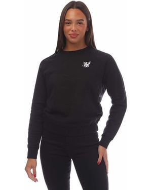 SIKSILK Ladies Essentials Crew Neck Regular Sweatshirt - Black