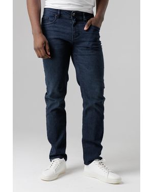 Tokyo Laundry Dark Straight Fit Cotton Blend Jeans - Blue