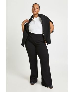 Boohoo Plus Basic Rib Flared Legging - Black
