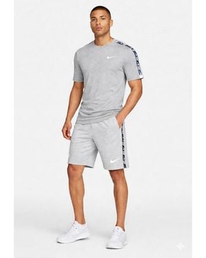 Nike Tracksuit Tape T Shirt Shorts Set - White