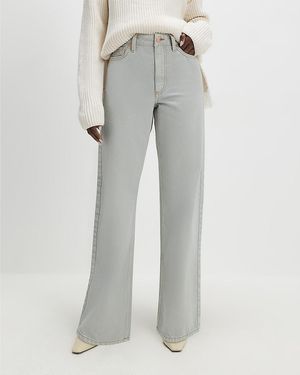 River Island Straight Jeans Relaxed Denim Cotton - Grey