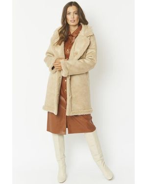Jayley Faux Shearling Reversible Coat - Natural