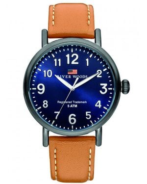 River Woods Sacramento Watch Rw420014 Leather - Blue