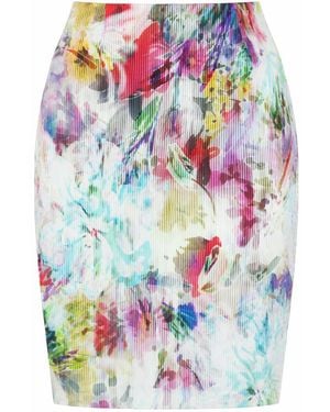 Conquista Veelkleurige Midi-Rok Met Bloemenprint – Een Elegante, Eigentijdse Blikvanger - Wit