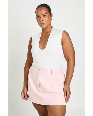 Boohoo Plus Tailored Pocket Detail Skort - Pink