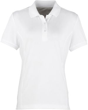 PREMIER Ladies Coolchecker Short Sleeve Pique Polo T-Shirt - White