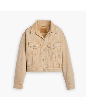 Levi's Levi's Shrunken 90S Stone Wash Denim Jacket With Metal Badge - Natural