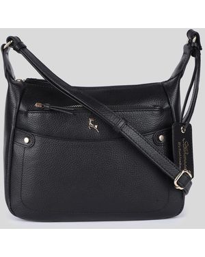 Ashwood Leather 'Classico Napoli' Real Top Zip Crossbody Bag - Black