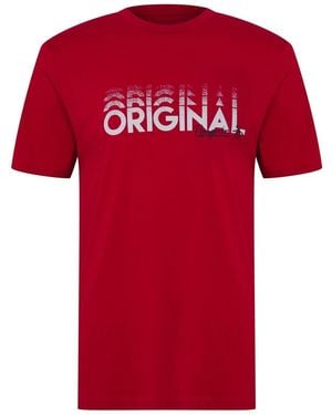 Original Penguin Lettering Crew Neck T-Shirt - Red