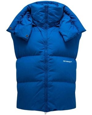 Off-White c/o Virgil Abloh Bounce Hooded Down Vest Blue
