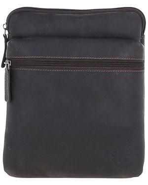 Leather Company 'Berlin' Real Messenger Crossbody Bag - Black
