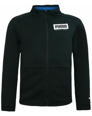 PUMA Graphic Logo Long Sleeve Zip Up Track Jacket 853567 01 - Green