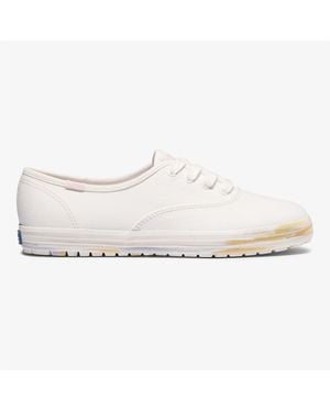Keds Champion Organic Cotton Canvas Shoes With A Cushioned Footbed - White