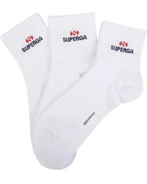 Superga Adult Logo Ankle Socks (Pack Of 3) - White